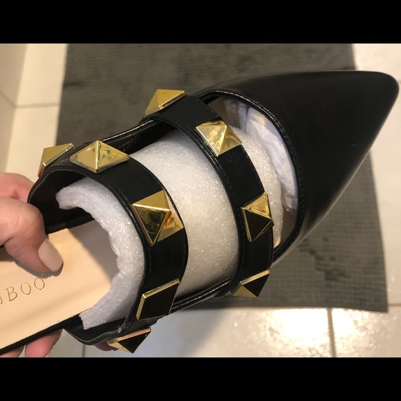 “BAMBOO “CHIC NEW SLIP ON’s LIKE Valentin….black/ tan - Picture 6 of 16